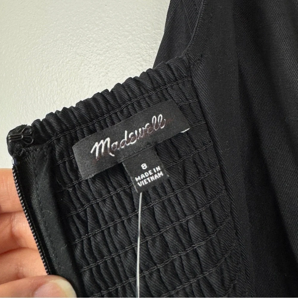 Madewell Seamed Squareneck Fitted Midi Dress Black Size 8/M NWT - Picture 10 of 11